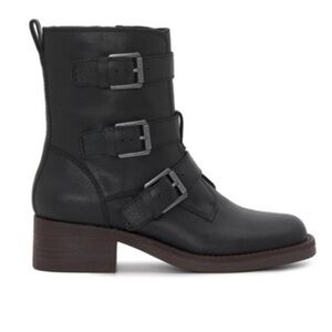 Lucky Brand Black Leather Moto Boots